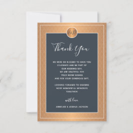Elegant Navy guld metallic bröllop Tack Kort