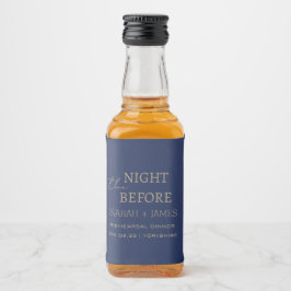 Elegant Navy & Guld Natten Före Bröllopet Spritflaskor Etikett