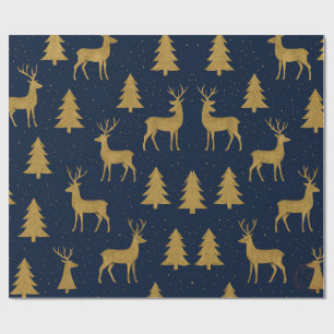 Elegant Navy & Guld Ren Julpresentpapper Presentpapper