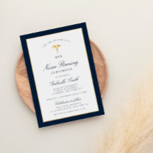 Elegant Navy & guld sköterska pinning ceremoni