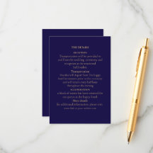 Elegant Navy Inläggs Kort