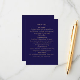 Elegant Navy Inläggs Kort