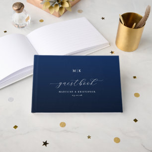 Elegant Navy Kalligrafi Gästböcker