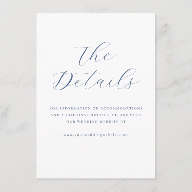 Elegant Navy Minimalist Calligraphy Tilläggskort (Framsida)