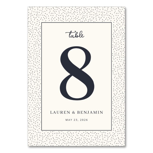 Elegant Navy Number Table Bordsnummer (Framsidan)