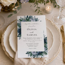 Elegant Navy och dammig blå modern blomsterbröllop