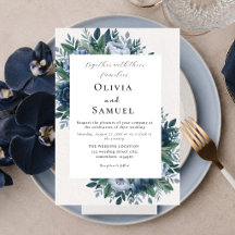 Elegant Navy och dammig blå modern blomsterbröllop