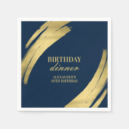 Elegant Navy och Guld Birthday Napkins Pappersservett