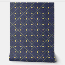 Elegant Navy och Guld Geometric Diamond