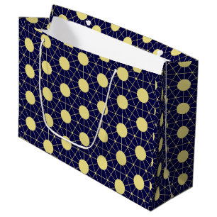 Elegant Navy och Guld Geometrisk Kakel Mönster