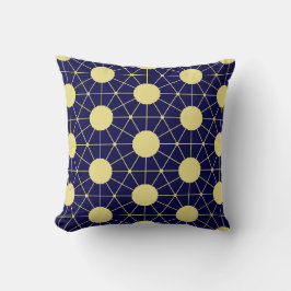 Elegant Navy och Guld Geometrisk Kakel Mönster Kudde