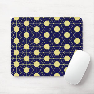 Elegant Navy och Guld Geometrisk Kakel Mönster Musmatta