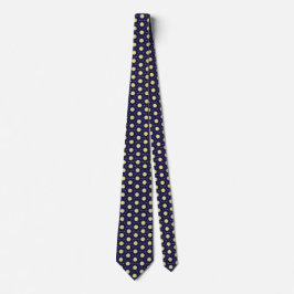 Elegant Navy och Guld Geometrisk Kakel Mönster Slips