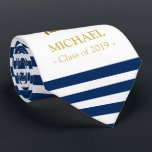 Elegant Navy och guld personlig studenten Slips<br><div class="desc">Elegant Navy och guld personlig studenten</div>