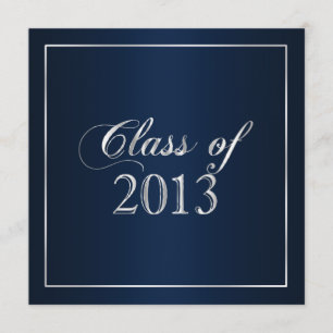 Elegant Navy och Silver Klass 2013 Inbjudan