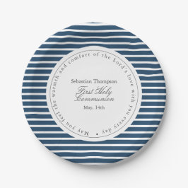 Elegant Navy och White Rand First Communion