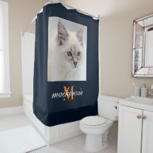 Elegant Navy Orange Monogram Script Anpassningsbar