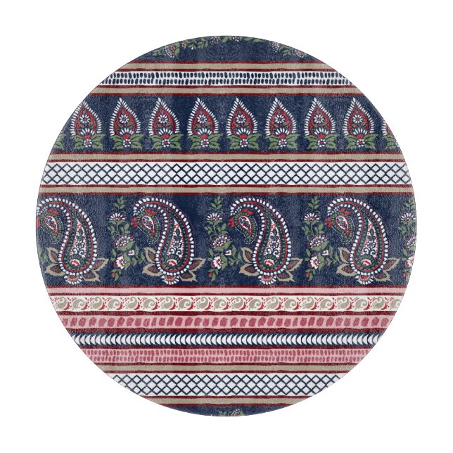 Elegant Navy Paisley: Timless Gräns Design (Framsidan)
