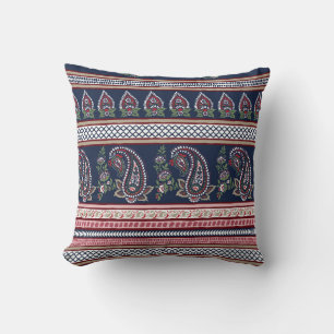 Elegant Navy Paisley: Timless Gräns Design Kudde