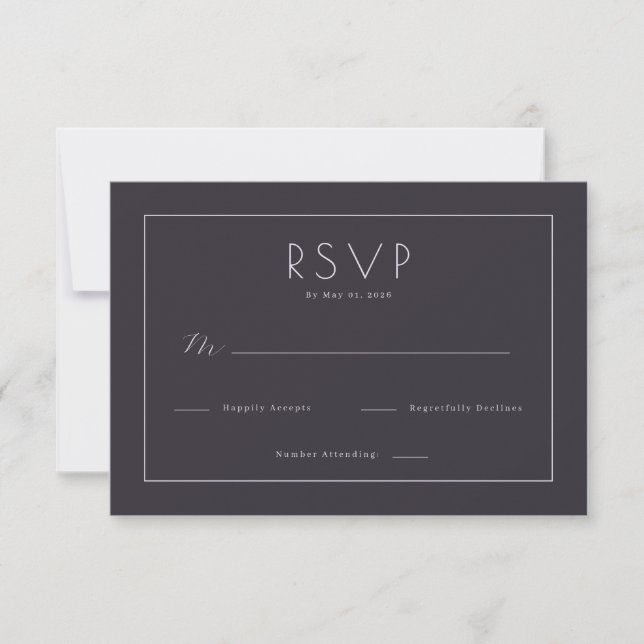 Elegant Navy RSVP Card OSA Kort (Framsida)