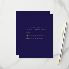Elegant Navy RSVP-kort OSA Kort
