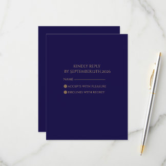 Elegant Navy RSVP-kort OSA Kort
