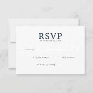 Elegant Navy RSVP-kort OSA Kort