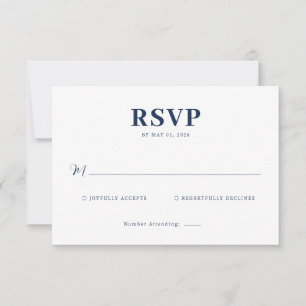 Elegant Navy RSVP-kort OSA Kort