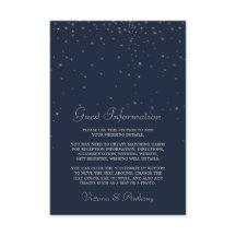 Elegant Navy & Silver Falling Stars Bröllop Detail