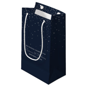 Elegant Navy & Silver Falling Stars bröllop Favori