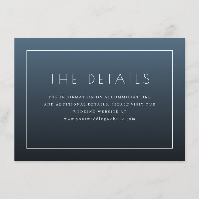 Elegant Navy Typographic Tilläggskort (Framsida)