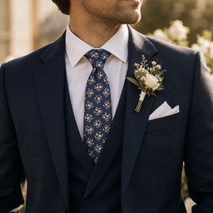 Elegant Navy Vintage Blommig Slips