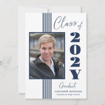 Elegant Navy White Photo Ram 2025 Studenten
