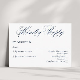 Elegant Navyblå Bröllops-RSVP-kort OSA Kort