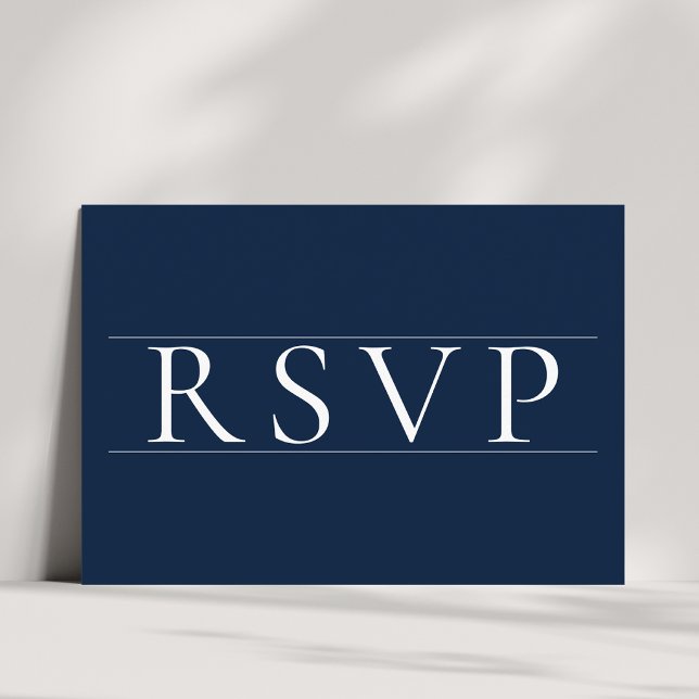 Elegant Navyblå Bröllops-RSVP-Kort OSA Kort (Skapare uppladdad)