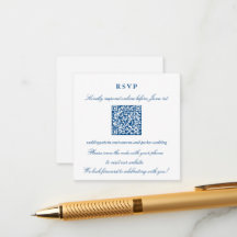 Elegant Navyblå Liten Online RSVP QR-kod