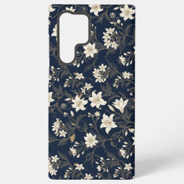 Elegant Navyblå och Guld Lilj Blommig