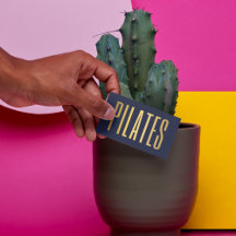 elegant navyblå och guld pilates
