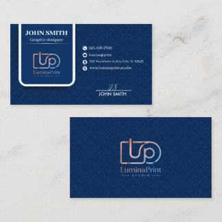 Elegant Navyblå Professionell Studio Anpassad Logo Visitkort