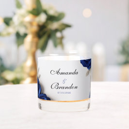 Elegant Navyblå Rosor & Silverglitter Bröllop