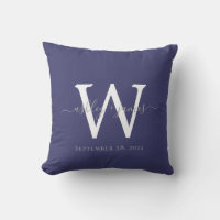 Elegant Navyblå Vit Monogram Bröllopssinnessak