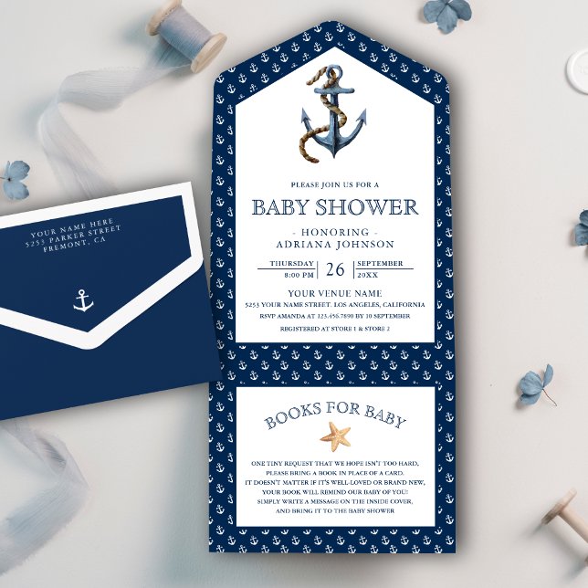 Elegant navymarinblå ankare bebisshower (Skapare uppladdad)
