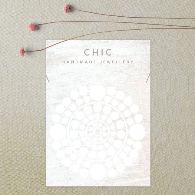 Elegant Necklace White Wood Circle Motif Visitkort (Skapare uppladdad)