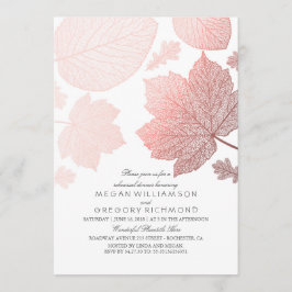 Elegant nedgångrepetition middag för rosa bladguld inbjudningar