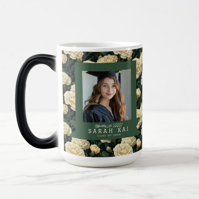 Elegant nejlikablomma dotter examenspresent magisk mugg (Vänster)