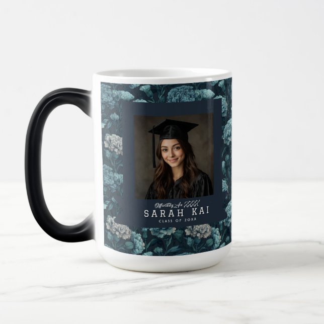 Elegant Nejlikblomma Floral Examenpresent Magisk Mugg (Vänster)