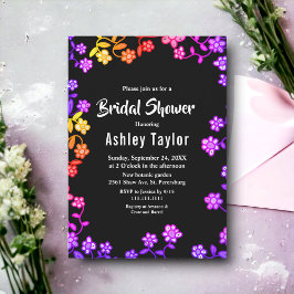 Elegant Neon Färg Ro Blommigt Möhippa Inbjudningar