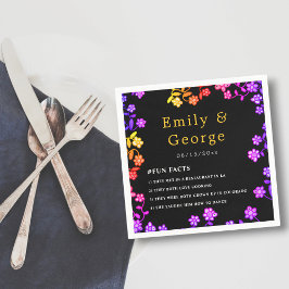 Elegant Neon Färg Ro Modern Blommigt Bröllop Pappersservett