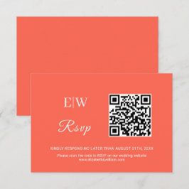 Elegant Neon Flare med Monogram Bröllop OSA Kort