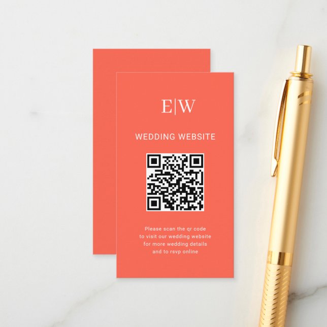 Elegant Neon Flare med Monogram Bröllop Tilläggskort (Fram/Back In Situ)